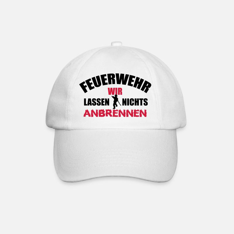 Wir lassen nichts anbrennen - Feuerwehr - Baseballkappe - Weiß/Weiß