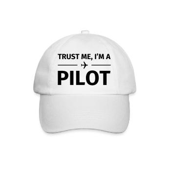 Trust me I'm an Pilot - Baseball Cap - white/white - Front