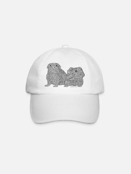 Guinea pig pair - Baseball Cap - white/white