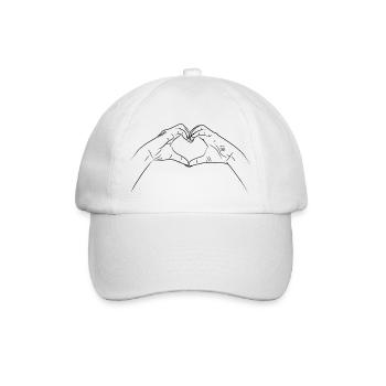 Hands shape heart gesture - Baseball Cap - white/white - Front