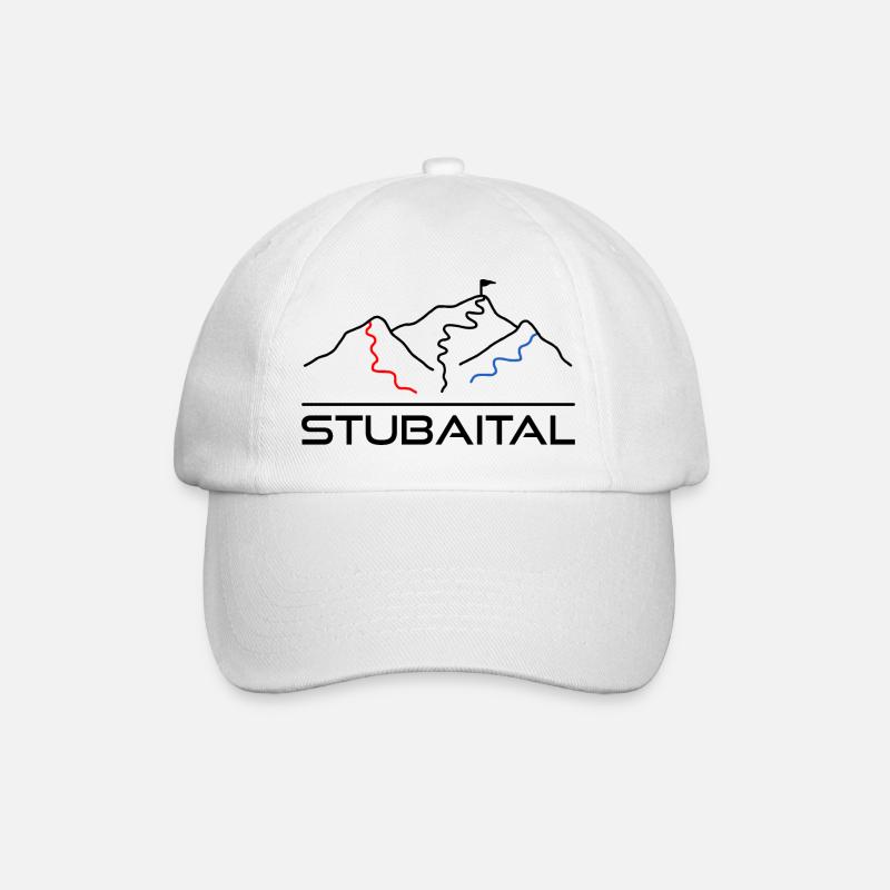 Wintersport Skipiste Stubaital - Baseballkappe - Weiß/Weiß