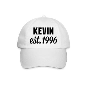 Kevin est 1996 - Baseballkappe - Weiß/Weiß - Vorne