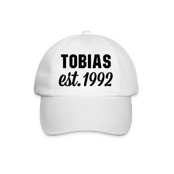 Tobias est 1992 - Baseballkappe - Weiß/Weiß - Vorne