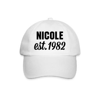 Nicole est 1982 - Baseballkappe - Weiß/Weiß - Vorne