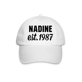 Nadine est 1987 - Baseballkappe - Weiß/Weiß - Vorne