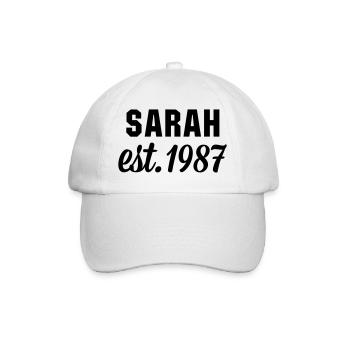 Sarah est 1987 - Baseballkappe - Weiß/Weiß - Vorne