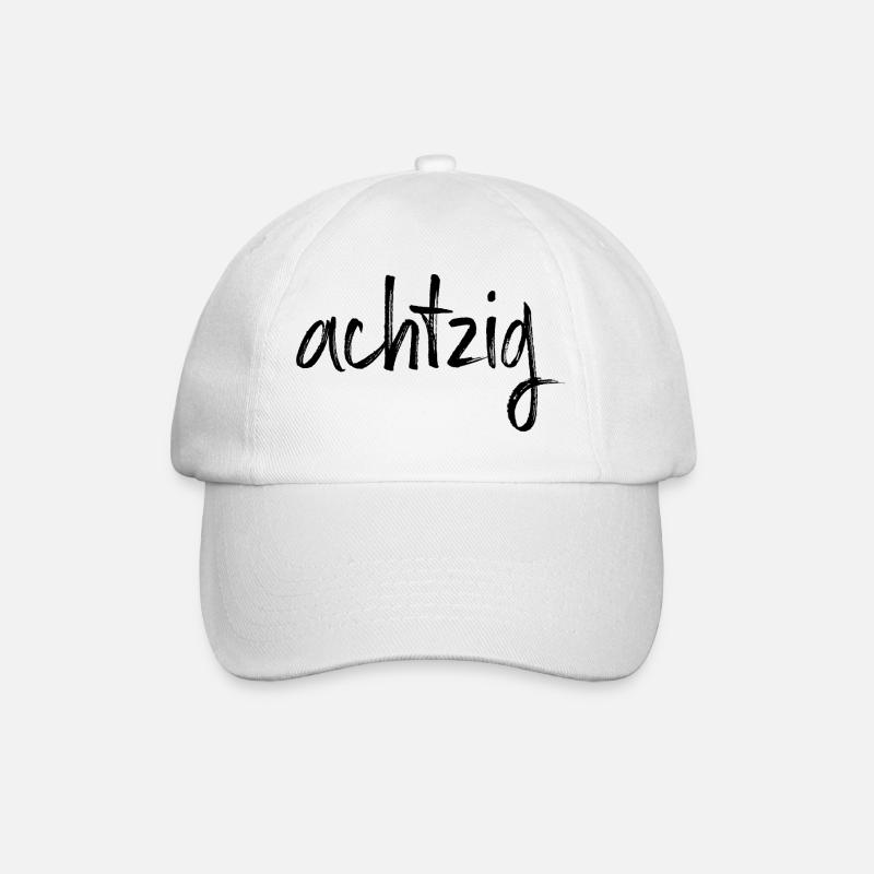 80 achtzig 80. Geburtstag Geschenk - Baseballkappe - Weiß/Weiß