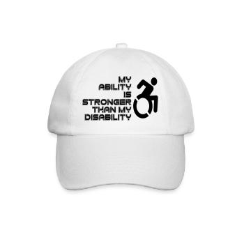 My Will Is Stronger Than My Wheelchair / Disability* - Baseball Cap - white/white - Front