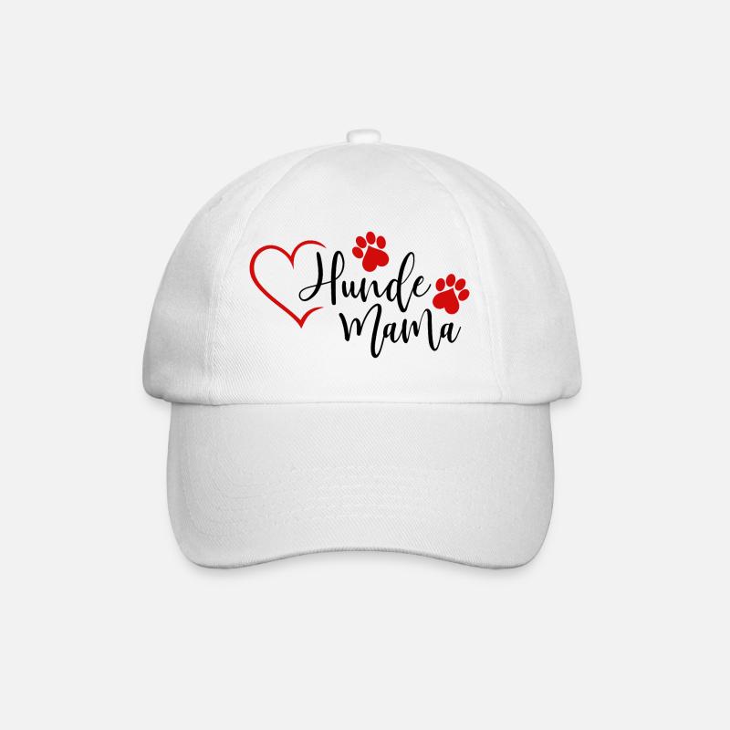 Hunde Mama - Baseballkappe - Weiß/Weiß