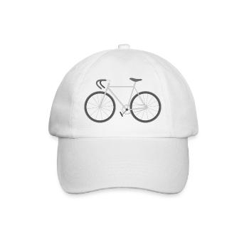 Minimal Bicycle Silhouette Graphic - Baseball Cap - white/white - Front