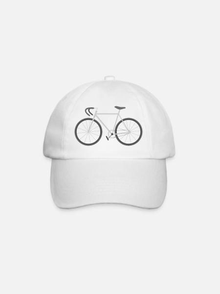 Graphique minimaliste de silhouette de vélo - Casquette classique - blanc/blanc