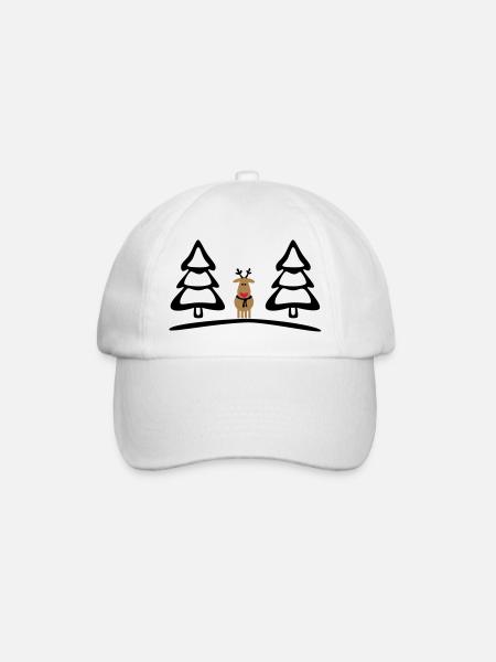 Weihnachten, Rentiere - Baseballkappe - Weiß/Weiß