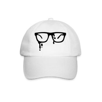 hip brille - glasses - Baseballkappe - Weiß/Weiß - Vorne