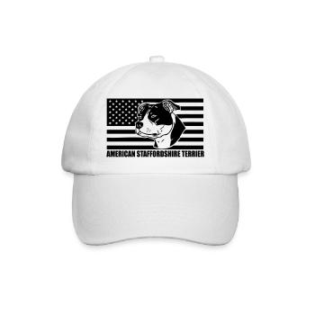 American Stafford © www.dog-power.nl - Baseballkappe - Weiß/Weiß - Vorne