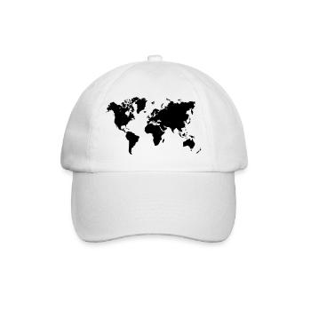 Welt travel world trip map retro - Baseballkappe - Weiß/Weiß - Vorne