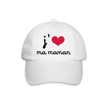 J'aime ma Maman - Casquette classique - blanc/blanc - Devant