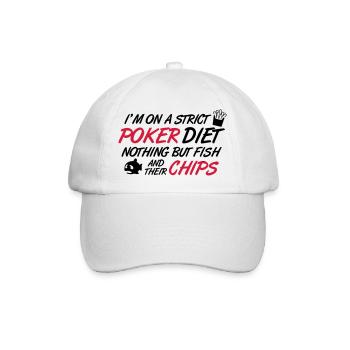 Poker diet: Fish and their chips - Baseballkappe - Weiß/Weiß - Vorne