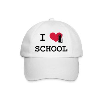 I Love School - Baseball Cap - white/white - Front