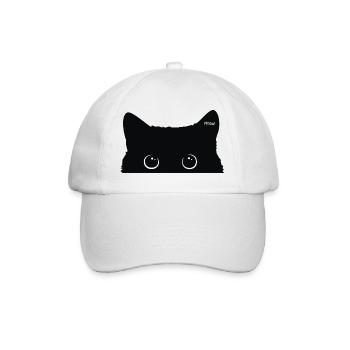 Schwarzer Kater - Baseballkappe - Weiß/Weiß - Vorne