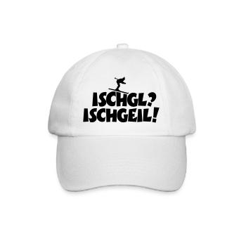Ischgl Ischgeil Skifahrer Après-Ski - Baseballkappe - Weiß/Weiß - Vorne