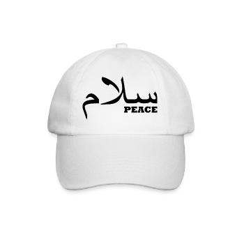 Salam / Frieden / Hallo - Baseballkappe - Weiß/Weiß - Vorne