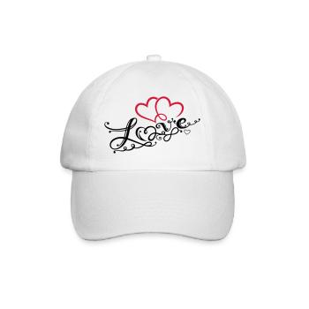 Coeurs avec la boucle de l'infini - Casquette classique - blanc/blanc - Devant