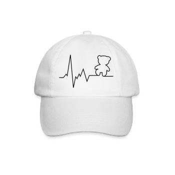 pulsation du cœur nounours - Casquette classique - blanc/blanc - Devant