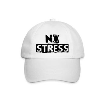 No stress - Baseball Cap - white/white - Front