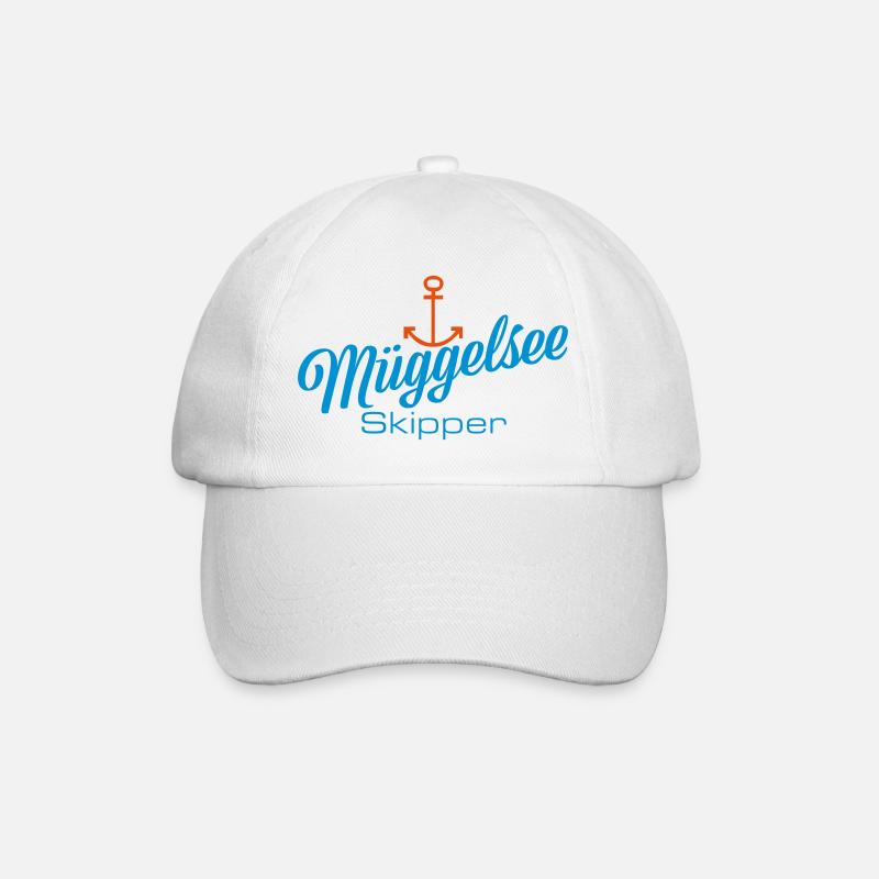 Berlin: Müggelsee-Skipper mit Ankermotiv - Baseballkappe - Weiß/Weiß