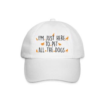 Je suis juste là pour caresser tous les chiens - Casquette classique - blanc/blanc - Devant