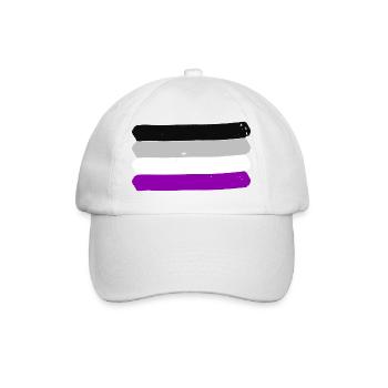 Flagge asexuell Asexualität LGBT - Baseballkappe - Weiß/Weiß - Vorne