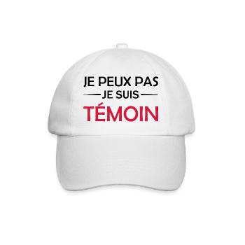 Je peux pas je suis témoin - Casquette classique - blanc/blanc - Devant