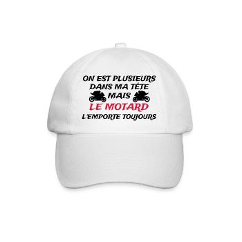 on est plusieurs dans ma tête mais le motard - Casquette classique - blanc/blanc - Devant