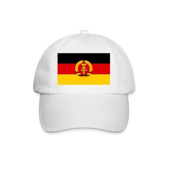 Autocollant Fahne Aufkleber DDR drapeau autocollant RDA - Casquette classique - blanc/blanc - Devant