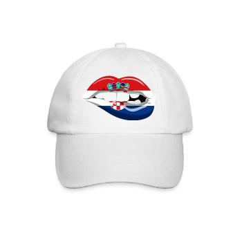 Croatia flag lips Adria Zagreb Croatian homeland - Baseball Cap - white/white - Front
