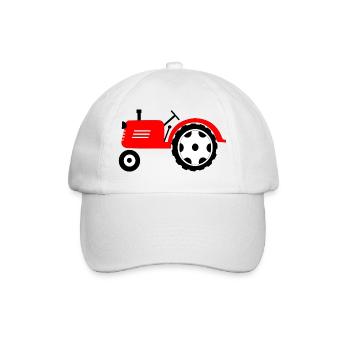 Ackerschlepper rote Landmaschine - Baseballkappe - Weiß/Weiß - Vorne