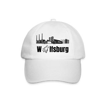 Wolfsburg Fanartikel Wolfsburg Skyline Wölfe Wolf - Baseballkappe - Weiß/Weiß - Vorne