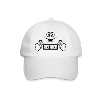 Smiling Face – Stinkefinger – Retired (Ruhestand) - Baseballkappe - Weiß/Weiß - Vorne
