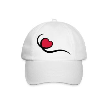 Herz - Baseballkappe - Weiß/Weiß - Vorne