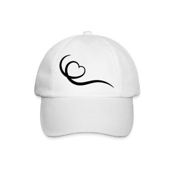 Herz - Baseballkappe - Weiß/Weiß - Vorne