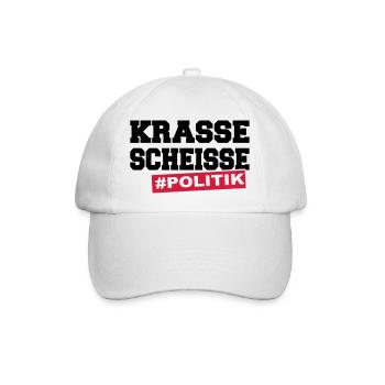 Krasse Scheisse Scheiße Politik - Baseballkappe - Weiß/Weiß - Vorne