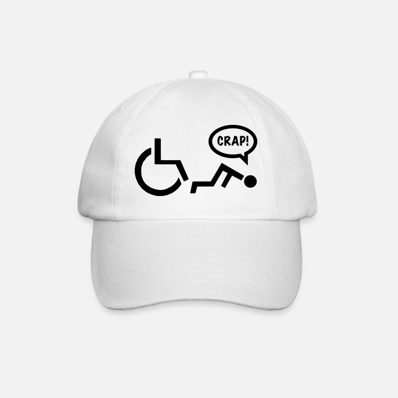 CRAP als Rollstuhlfahrer fällt. Humor Shirt * - Baseballkappe - Weiß/Weiß