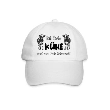 Ich liebe Kühe und meine Kühe lieben mich - Baseballkappe - Weiß/Weiß - Vorne