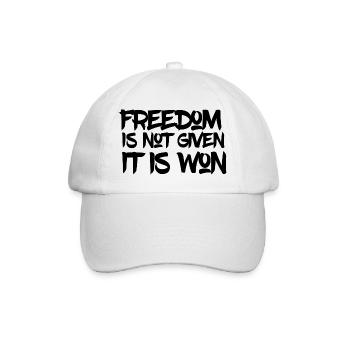 Freedom is not given it is won - Baseball Cap - white/white - Front