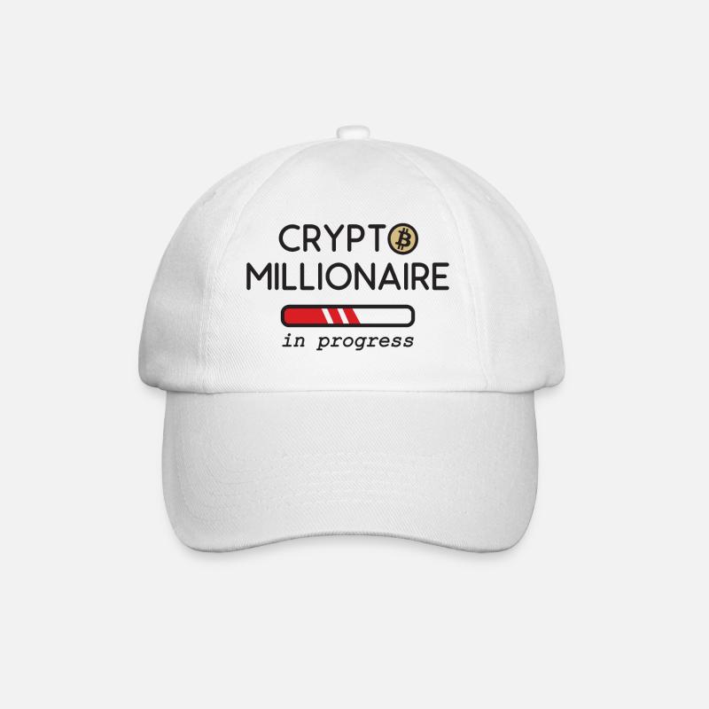 Krypto Millionär in Bearbeitung - Baseballkappe - Weiß/Weiß