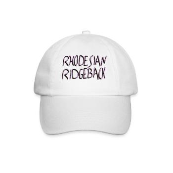 Rhodesian Ridgeback SchriftzugDesign - Baseballkappe - Weiß/Weiß - Vorne