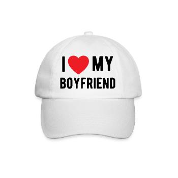 J’aime mon petit ami - Casquette classique - blanc/blanc - Devant