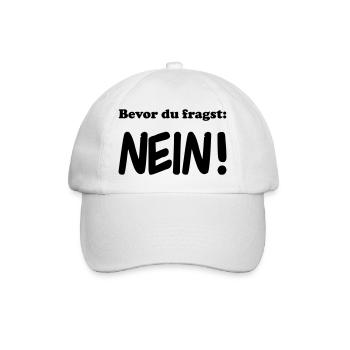 bevor du fragst nein - Baseballkappe - Weiß/Weiß - Vorne