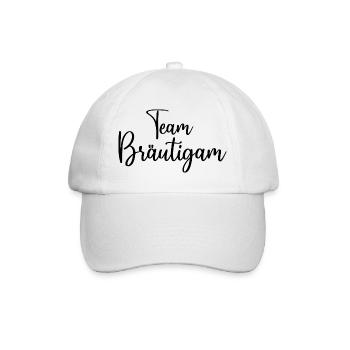 Team Bräutigam JGA Junggesellenabschied - Baseballkappe - Weiß/Weiß - Vorne
