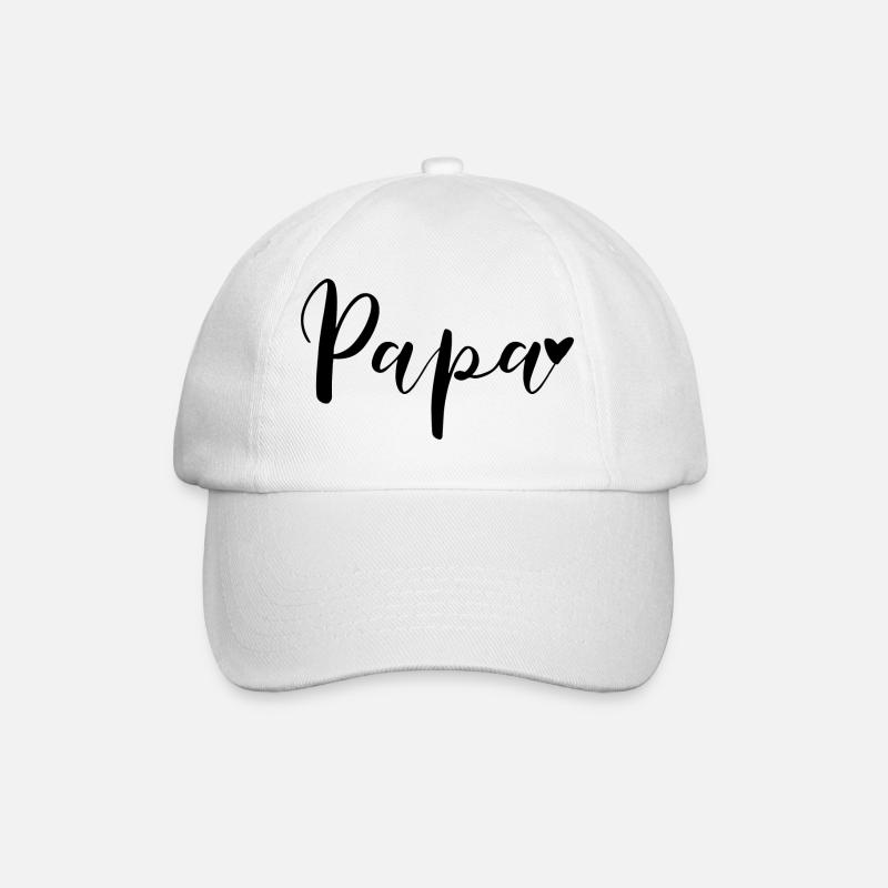 Papa Herz Geschenkidee - Baseballkappe - Weiß/Weiß